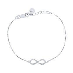 Náramok  zo striebra s kameňmi SYN ZIRKÓN 5A- BIELY