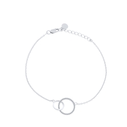 Náramok  zo striebra s kameňmi SYN ZIRKÓN 5A- BIELY