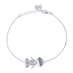 Náramok  zo striebra s kameňmi SYN ZIRKÓN 5A- BIELY