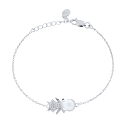 Náramok  zo striebra s kameňmi SYN ZIRKÓN 5A- BIELY