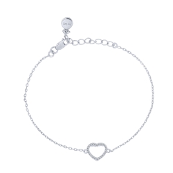 Náramok  zo striebra s kameňmi SYN ZIRKÓN 5A- BIELY