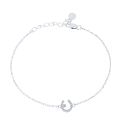 Náramok  zo striebra s kameňmi SYN ZIRKÓN 5A- BIELY