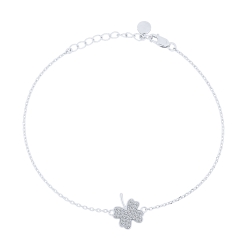 Náramok  zo striebra s kameňmi SYN ZIRKÓN 5A- BIELY