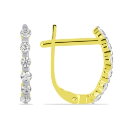Náušnice zo žltého zlata s kameňmi SYN ZIRKÓN 5A- BIELY