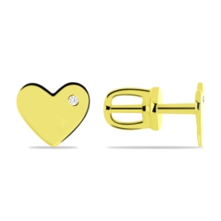 Náušnice zo žltého zlata s kameňmi SYN ZIRKÓN 5A- BIELY