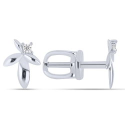 Náušnice z bieleho zlata s kameňmi SYN ZIRKÓN 5A- BIELY