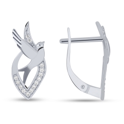 Náušnice z bieleho zlata s kameňmi SYN ZIRKÓN 5A- BIELY