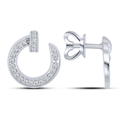 Náušnice  zo striebra s kameňmi SYN ZIRKÓN 5A- BIELY