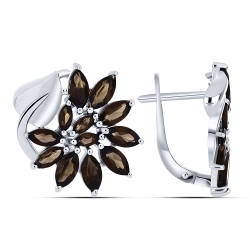 Náušnice  zo striebra s kameňmi ZÁHNEDA