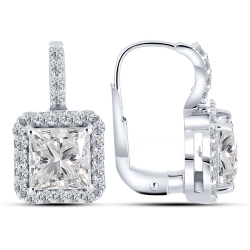 Náušnice  zo striebra s kameňmi SYN ZIRKÓN 5A- BIELY