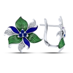 Náušnice  zo striebra s kameňmi , SYN ZIRKÓN 5A- BIELY