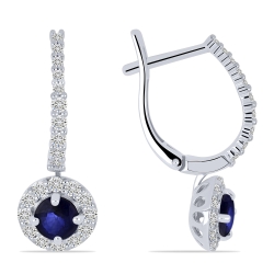 Náušnice z bieleho zlata s kameňmi ZAFÍR, DIAMANT