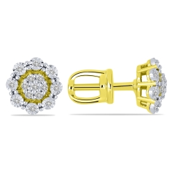 Náušnice zo žltého zlata s kameňmi DIAMANT