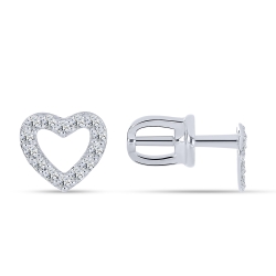 Náušnice zo žltého zlata s kameňmi SYN ZIRKÓN 5A- BIELY