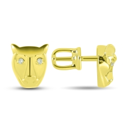Náušnice zo žltého zlata s kameňmi SYN ZIRKÓN 5A- BIELY