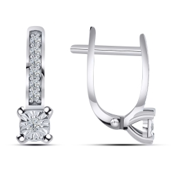 Náušnice z bieleho zlata s kameňmi Diamant