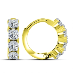 Náušnice zo žltého zlata s kameňmi SYN ZIRKÓN 5A- BIELY