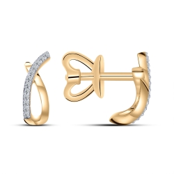 Náušnice z ružového zlata s kameňmi SYN ZIRKÓN 5A- BIELY