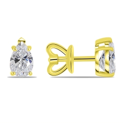 Náušnice zo žltého zlata s kameňmi MOISSANIT