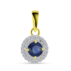 Prívesok zo žltého zlata s kameňmi ZAFÍR, DIAMANT
