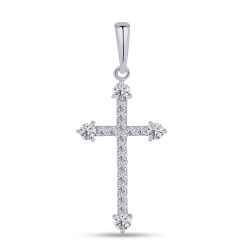 Prívesok z bieleho zlata s kameňmi SYN ZIRKÓN 5A- BIELY
