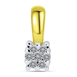 Prívesok z bieleho a zo žltého zlata s kameňmi SYN ZIRKÓN 5A- BIELY