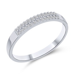 Prsteň z bieleho zlata s kameňmi DIAMANT