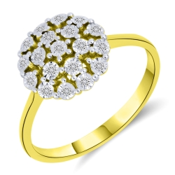 Prsteň zo žltého zlata s kameňmi DIAMANT