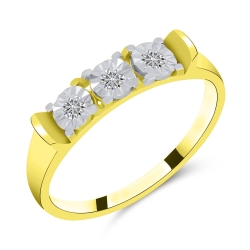 Prsteň zo žltého zlata s kameňmi DIAMANT