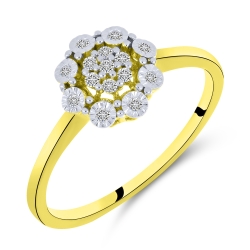 Prsteň zo žltého zlata s kameňmi DIAMANT