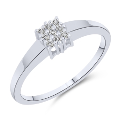 Prsteň z bieleho zlata s kameňmi DIAMANT