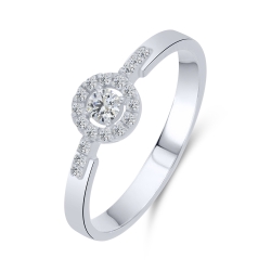 Prsteň z bieleho zlata s kameňmi SYN ZIRKÓN 5A- BIELY