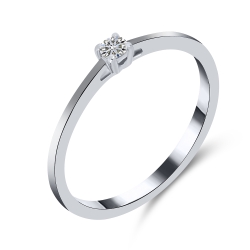 Prsteň z bieleho zlata s kameňmi DIAMANT