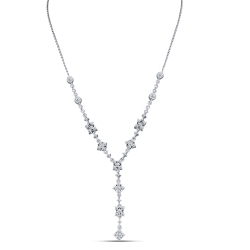 Náhrdelník  zo striebra s kameňmi SYN ZIRKÓN 5A- BIELY