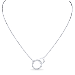 Náhrdelník  zo striebra s kameňmi SYN ZIRKÓN 5A- BIELY
