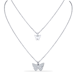 Náhrdelník  zo striebra s kameňmi SYN ZIRKÓN 5A- BIELY