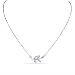 Náhrdelník  zo striebra s kameňmi SYN ZIRKÓN 5A- BIELY