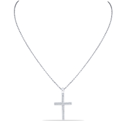 Náhrdelník  zo striebra s kameňmi SYN ZIRKÓN 5A- BIELY