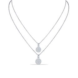 Náhrdelník  zo striebra s kameňmi SYN ZIRKÓN 5A- BIELY