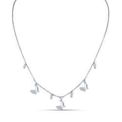 Náhrdelník  zo striebra s kameňmi SYN ZIRKÓN 5A- BIELY