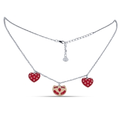 Náhrdelník  zo striebra s kameňmi ENAMEL- RUŽOVÝ