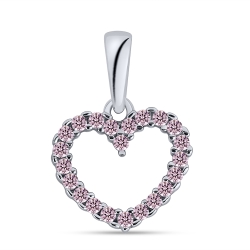 Prívesok  zo striebra s kameňmi SYN ZIRKÓN 5A- RUŽOVÝ