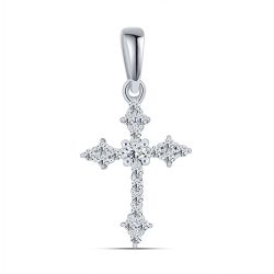 Prívesok  zo striebra s kameňmi SYN ZIRKÓN 5A- BIELY