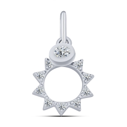Prívesok  zo striebra s kameňmi SYN ZIRKÓN 5A- BIELY