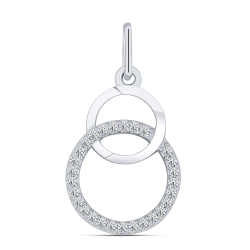 Prívesok  zo striebra s kameňmi SYN ZIRKÓN 5A- BIELY