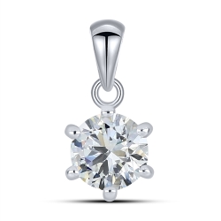 Prívesok  zo striebra s kameňmi SYN ZIRKÓN 5A- BIELY