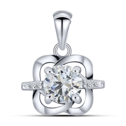 Prívesok  zo striebra s kameňmi SYN ZIRKÓN 5A- BIELY