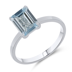 Prsteň z bieleho zlata s kameňmi SKY BLUE TOPÁS