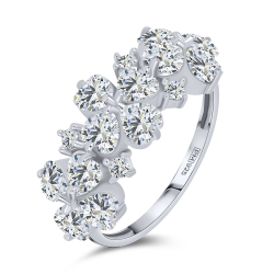 Prsteň  zo striebra s kameňmi SYN ZIRKÓN 5A- BIELY