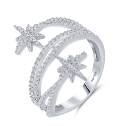 Prsteň  zo striebra s kameňmi SYN ZIRKÓN 5A- BIELY